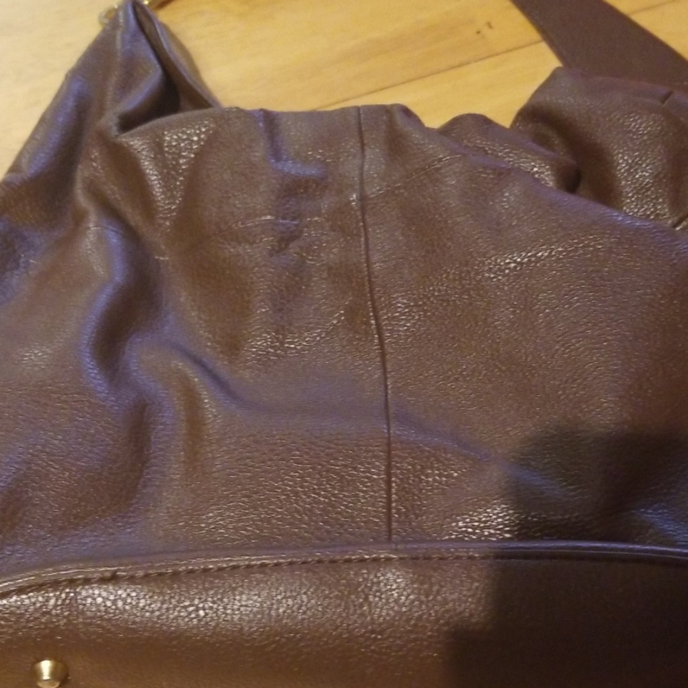 Brown satchel purse